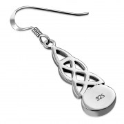 Synthetic Opal Celtic Knot Silver Earrings - e379